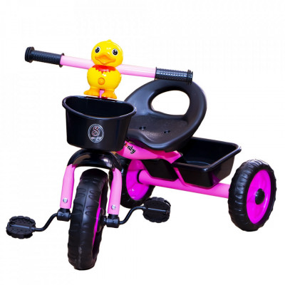 Tricicletă cu pedale, Rățușcă, Roz foto