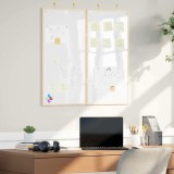 vidaXL Tablă albă magnetică Alb 80 x 1.4 x 80 cm Lemn masiv de pin