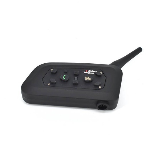 Sistem de comunicare moto Interphone V6, model 2021, Bluetooth v5.0, 1200 m, conectivitate 6 rideri