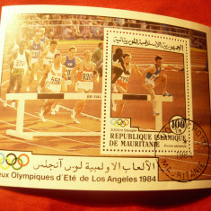Bloc Mauritania 1984 - Jocurile Olimpice Los Angeles ,stampilat