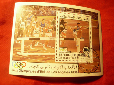 Bloc Mauritania 1984 - Jocurile Olimpice Los Angeles ,stampilat foto