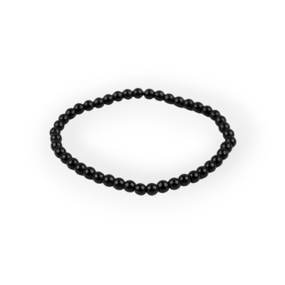 Bratara elastica din perle de sticla Crisalida, 17 cm, Negru foto
