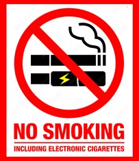 Sign no smoking including electronic cigarettes foto