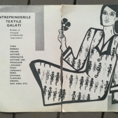 1969 Reclame Intreprinderea Textile GALATI 24 x 17 comunism 2 buc, moda, industr