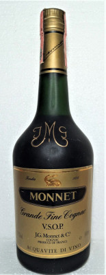 RARITATE COGNAC MONNET GRANDE FINE COGNAC VSOP. JMG, ML 700 - 40 % VOL ANI 90 foto