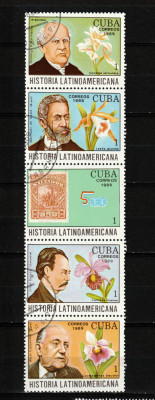 Timbre Cuba, 1989 | Istoria Americii Latine (I) - Plante, Flori | Ştraif | aph foto