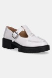 Coach mocasini de piele Liv femei, culoarea alb, cu platforma, CZ383