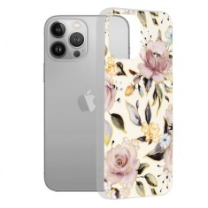 Husa pentru Apple iPhone 13 Pro Max, Techsuit, Marble, Alba foto