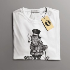 Tricou casual din bumbac 100% de barbati marimea M Din Tara Minunilor