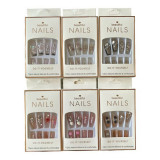 Mixt de 12 seturi unghii false autoadezive press-on, Chique, Beautiful Nails