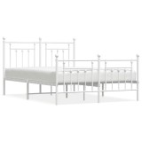 Cumpara ieftin Cadru de pat metalic cu tablie, alb, 140x200 cm