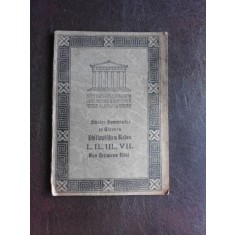 Skulerkommentar zu Ciceros Philippischen Reden I, II, III, VII - Herman Nohl (carte in limba germana)