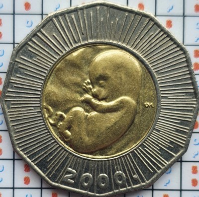 Croatia 25 kuna 2000 UNC - Human Fetus - km 65 - A022 foto