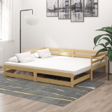 VidaXL Pat extensibil de zi, 2x(90x200) cm, lemn masiv de pin