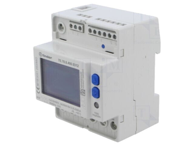 Controler FINDER 7E.78.8.400.0312 pentru şină DIN IP50 cu LCD, -25&divide;55&deg;C, 0,5W
