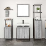 Set mobilă baie din 3 piese &icirc;n Gri Sonoma din Lemn prelucrat