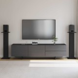 vidaXL Suporturi pentru Difuzoare 2 pcs Stejar Negru 30 x 30 x 95 cm 868057