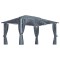 Pavilion cu perdele &amp; siruri lumini LED antracit 4x3m aluminiu