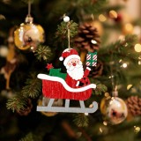 Decorat pentru brad - Mos Craciun - cu agatatoare - 21,5 x 11,5 cm