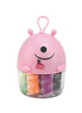Miniset de modelaj cu 10 culori de plastilina usoara Monstruleti Roz, Beleduc