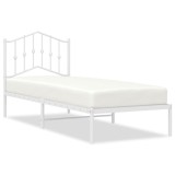 Cumpara ieftin Cadru de pat metalic cu tablie, alb, 90x190 cm