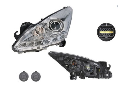 Far Peugeot 3008, 05.2011-10.2013 , 5008, 05.2011-10.2013, fata, Stanga, hybrid, cu LED daytime running light; H9+LED; electric; cu motor; cu becuri; foto