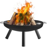 Vatra de foc pentru gradina Kaminer, 60 cm, din fier, neagra