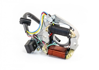 Stator moped 4T -2 bobine+senzor scanteie+platou foto