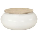 Cumpara ieftin Masuta de cafea, alb, 51x51x27 cm, lemn masiv de mango