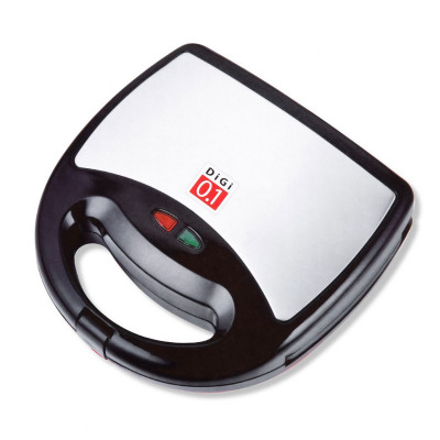 Sandwich Maker Digi 0.1, 750 W, LED, maner ergonomic, Negru/Argintiu foto