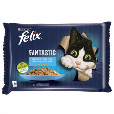 FELIX Fantastic pliculețe cu somon și plătică în gelatină 4 x 85 g