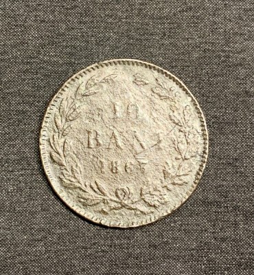 Moneda 10 bani 1867 WATT foto