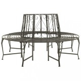 VidaXL Bancă de copac pentru grădină, 160 cm, oțel