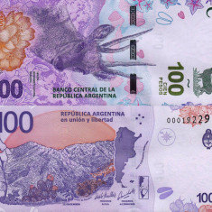 ARGENTINA █ bancnota █ 100 Pesos █ 2018 █ P-363A █ SERIA A █ UNC █ necirculata