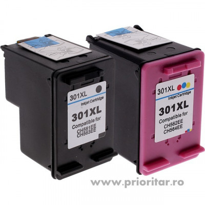 PACHET Cartus MARE negru HP301XL CH563EE + Cartus MARE color HP301XL CH564EE HP foto