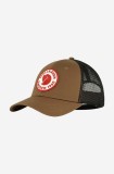 Fjallraven șapcă Langtradarkeps 1960 Logo culoarea maro, cu imprimeu F78138
