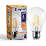 Bec LED filament 6W (50W), E27, A60, 660lm, lumina calda (2700K), BRAYTRON