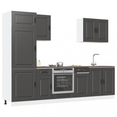 vidaXL Set dulap de bucătărie 7 piese &bdquo;Kalmar&rdquo; lemn negru prelucrat