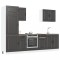 Set dulap de bucătărie 7 piese &bdquo;Kalmar&rdquo; lemn negru prelucrat