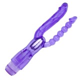 Vibrator Dublu anal si vaginal, 25cm, violet