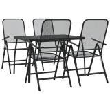 Cumpara ieftin Set de masa pentru gradina, 5 piese, plasa metalica antracit