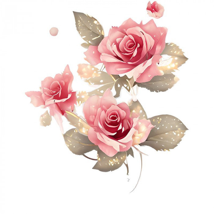 Sticker decorativ, Trandafiri, Roz, 60 cm, 7535ST
