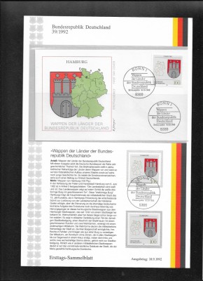 Germania FDC 39.1992 foto