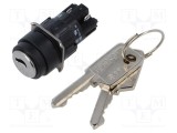 Comutator rotativ cu cheie EAO 16mm 2 poziții NO NC