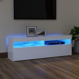 Gossi comoda tv cu lumini led, alb, 120x35x40 cm