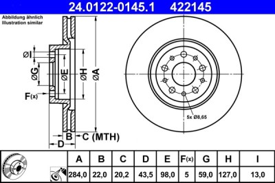 ATE 24.0122-0145.1 Disc frana foto