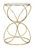 Masuta de cafea, Circly, Mauro Ferretti, 42x61 cm, fier/oglinda, auriu