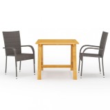 Cumpara ieftin Gossi set mobilier de gradina, 3 piese, maro