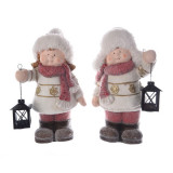 Cumpara ieftin Figurina decorativa - Poly Winter Kids - Boy and Girl with Lantern - mai multe modele | Kaemingk