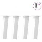 VidaXL Picioare pentru măsuță de cafea, 4 buc., alb, 42 cm, oțel